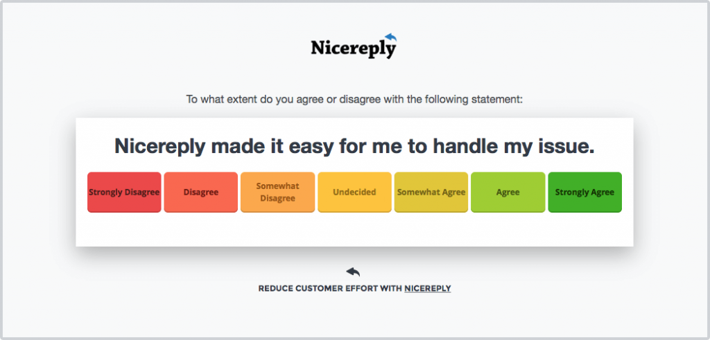 Customer Effort Score Survey designed by Nicereply