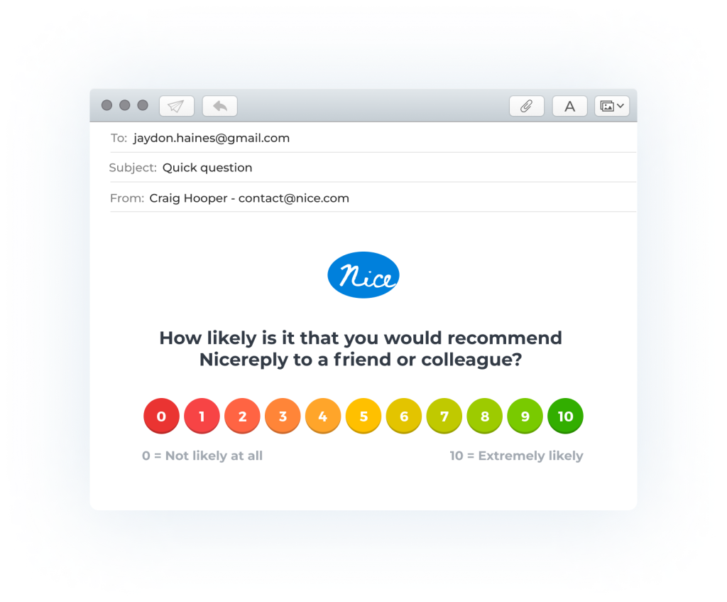 Nicereply NPS email survey